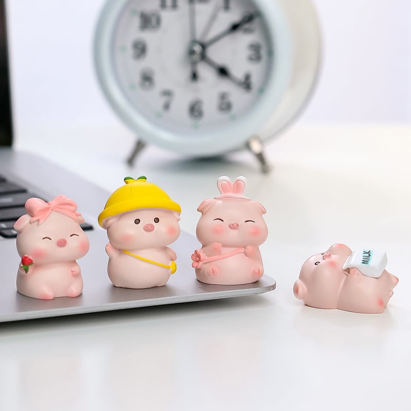 Φιγούρα από ρητίνη με γουρούνι για κεντρική κονσόλα αυτοκινήτου και γραφείο, μικρο-τοπίο, διακόσμηση ζώων με κινούμενο σχέδιο • Μάρκα: Wisdom Forest • Υλικό: Ρητίνη • Στυλ: Κινούμενο σχέδιο • Κατηγορία: Ζώα