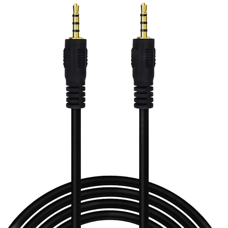 Audio kabel, 2,5 mm muški konektor, 4-žilni, zlatno obloženi kontakti, bakreno jezgro