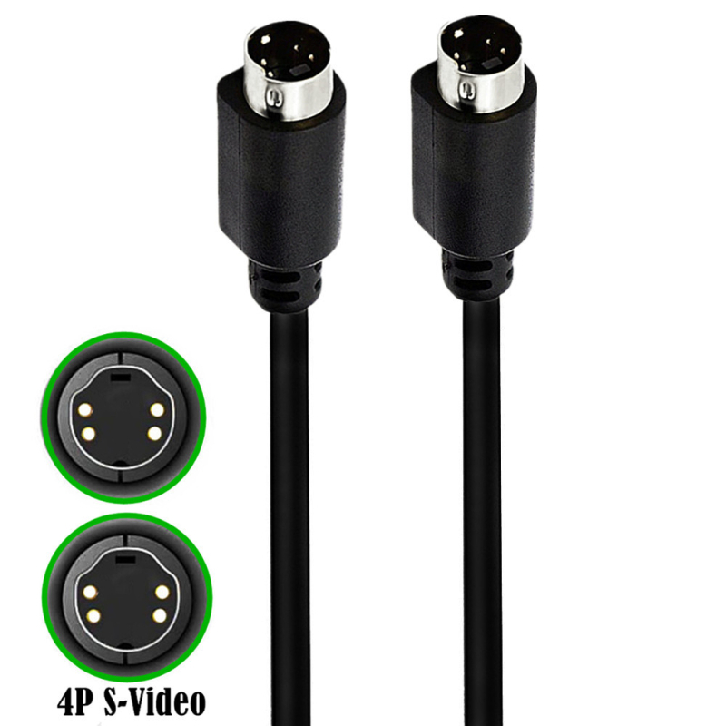 S-Video kabelis, 4 pin SVHS, kamerām un mājas kino, Ere/yirui YR-SV4-A1, vara vads bez izolācijas