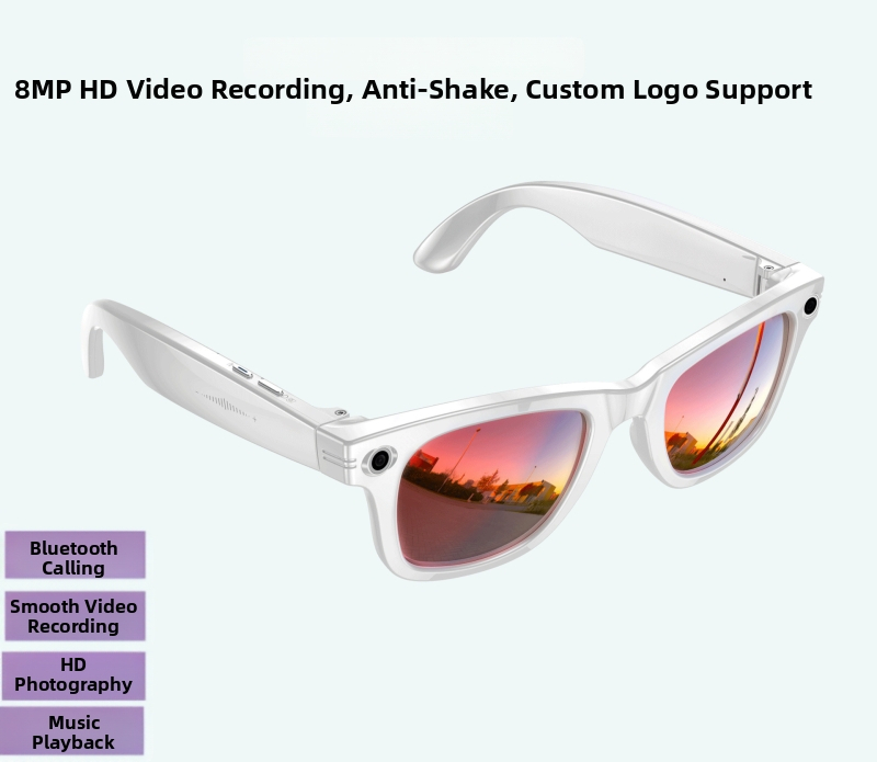 Náhlavné okuliare s AI prekladačom, 8MP kamera, Wi‑Fi, stabilizácia obrazu, 270mAh batéria