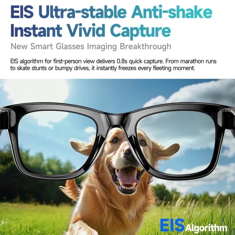 Náhlavné okuliare s AI prekladačom, 8MP kamera, Wi‑Fi, stabilizácia obrazu, 270mAh batéria