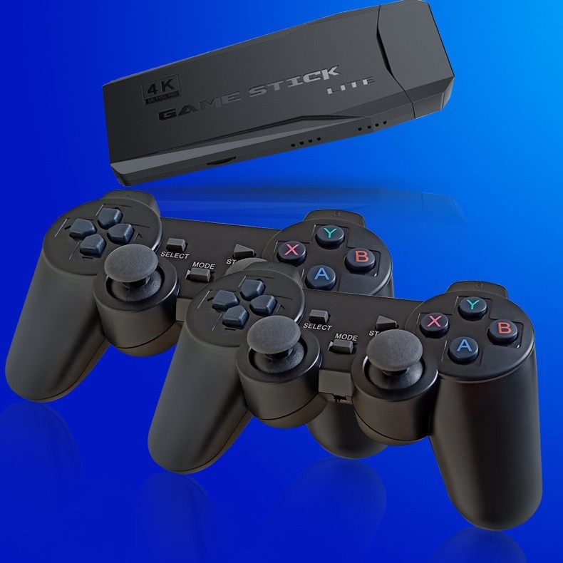 M8 nostalgična igraća konzola s bežičnim dvostrukim kontrolerima, 64GB, HDMI izlaz na TV 1080p/720p, fiksni operativni sustav
