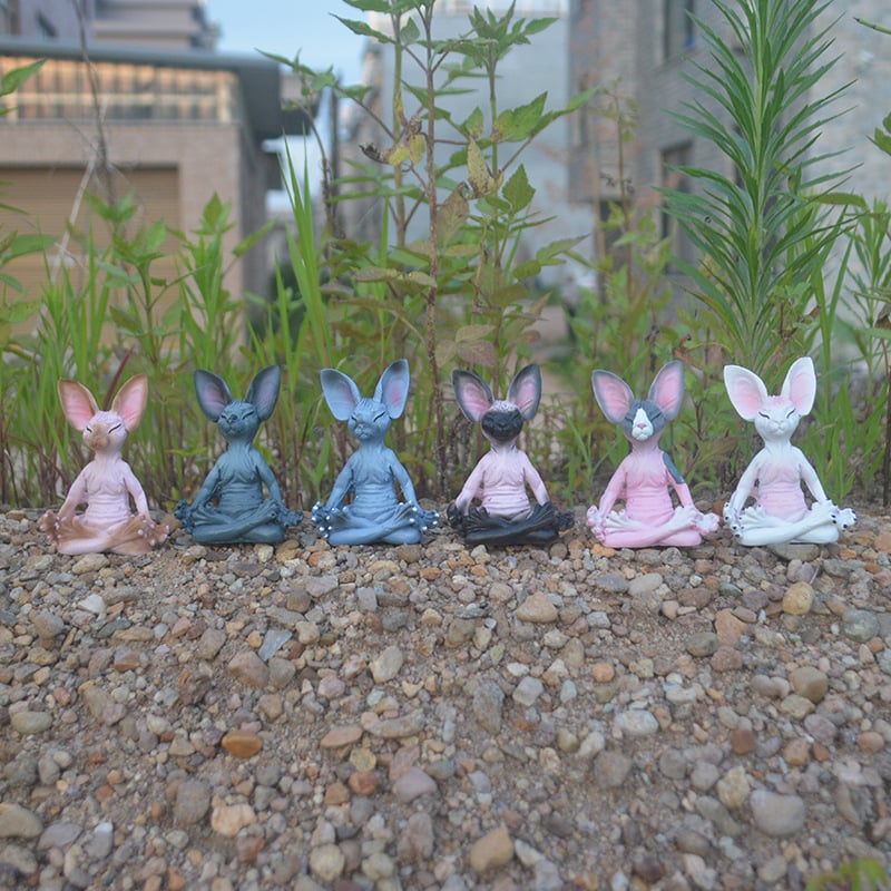 Exhibition Art Cartoon Hairless Cat Resin Ornament – Sintetička smola, dekorativna figura za kućni mini krajolik