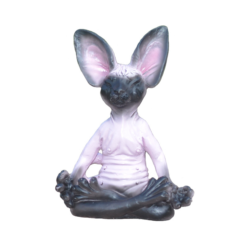 Exhibition Art Cartoon Hairless Cat Resin Ornament – Sintetička smola, dekorativna figura za kućni mini krajolik