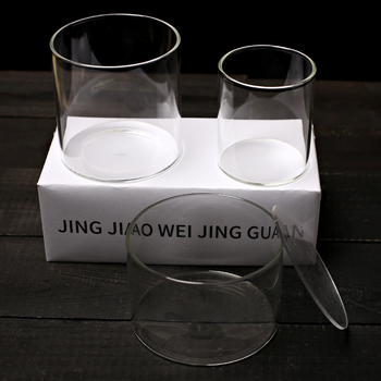 Mini stačiakampis stiklo buteliukas su akrilo dangteliu samanos mikro kraštovaizdžiui — borosilikato stiklas, Jing Jiao, kartoninė pakuotė, stalinis demonstravimas