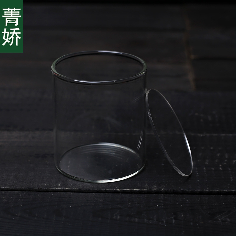 Mini stačiakampis stiklo buteliukas su akrilo dangteliu samanos mikro kraštovaizdžiui — borosilikato stiklas, Jing Jiao, kartoninė pakuotė, stalinis demonstravimas