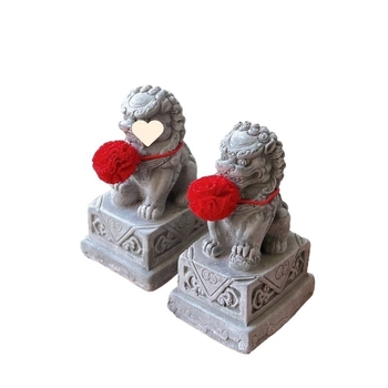 Ζεύγος λιονταριών από Bluestone, Zhuotai, κινεζικού στυλ ρητινώδη tea pets για γραφείο και διακόσμηση ενυδρείου