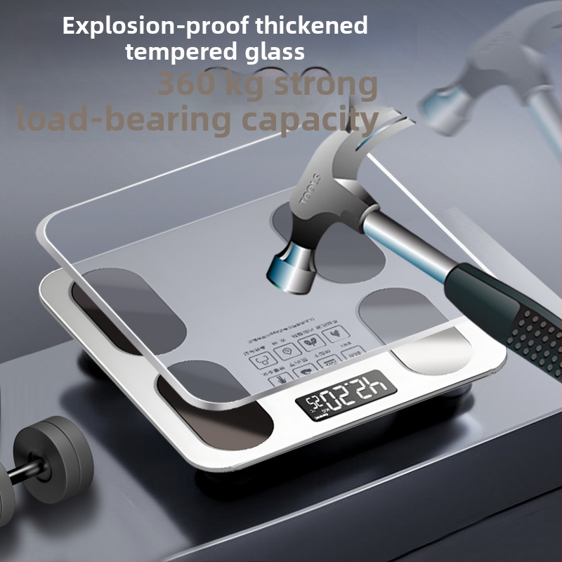 Έξυπνη ζυγαριά λίπους σώματος, υψηλής ακρίβειας για οικιακή χρήση, επαναφορτιζόμενη, χωρητικότητα 180 kg, μετρά βάρος, λίπος και υγρασία