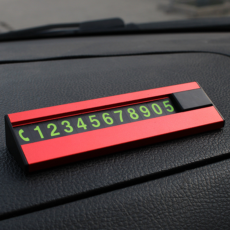 Skrivena aluminijska pločica za parkiranje sa svjetlećim velikim brojevima i karticom s telefonskim brojem za premještanje automobila — mogućnost tiskanja logotipa, model 666