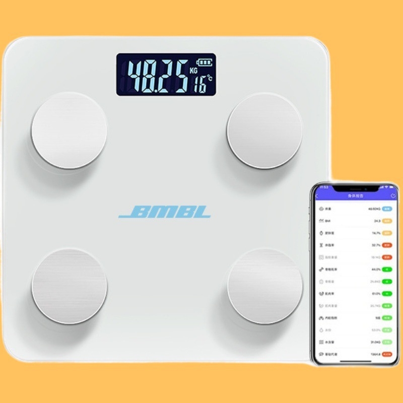 Οικιακή ζυγαριά σώματος με έξυπνο μέτρημα, επιφάνεια από γυαλί (Κωδικός Tb-792794714763)