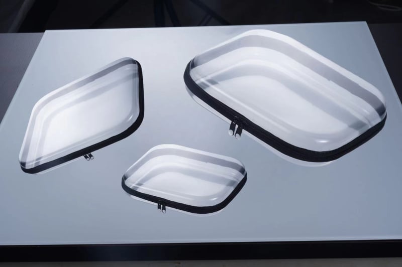 Σκληρή PVC ταξιδιωτική τσάντα – πολυλειτουργικός οργανωτής καλλυντικών και ειδών υγιεινής, μοντέρνος μινιμαλιστικός σχεδιασμός, μοντέλο 2023