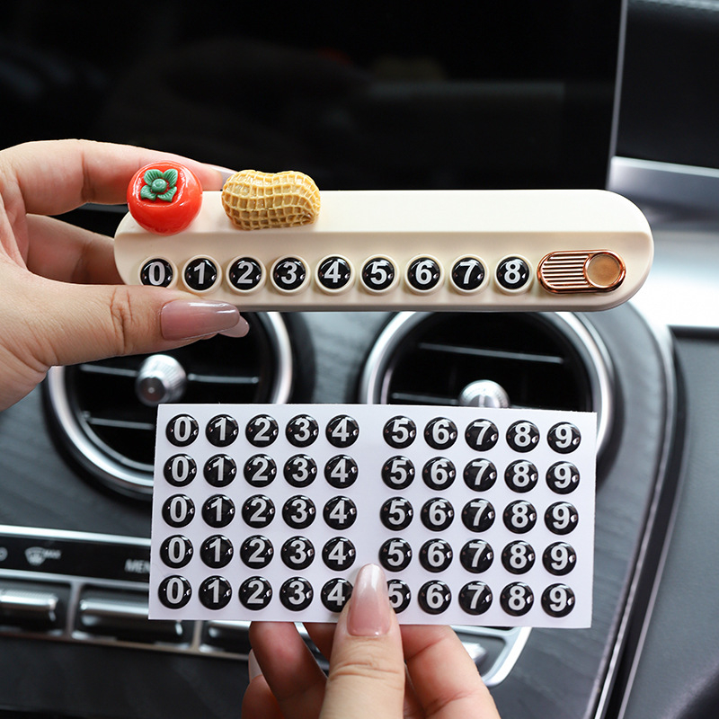 Unutarnja dekoracija automobila s privremenim znakom za parkiranje i tablicom s telefonskim brojem; Model KK-87; Brend Beautiful Night Thoughts; Materijal: Drugo; Mogućnost prilagodbe.