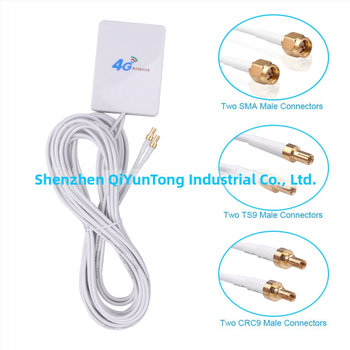 4G/5G LTE antena ar divējām saskarnēm (SMA un TS9), kompakts plakanais panelis, 2 m divvadu kabelis, VSWR ≤ 1.5