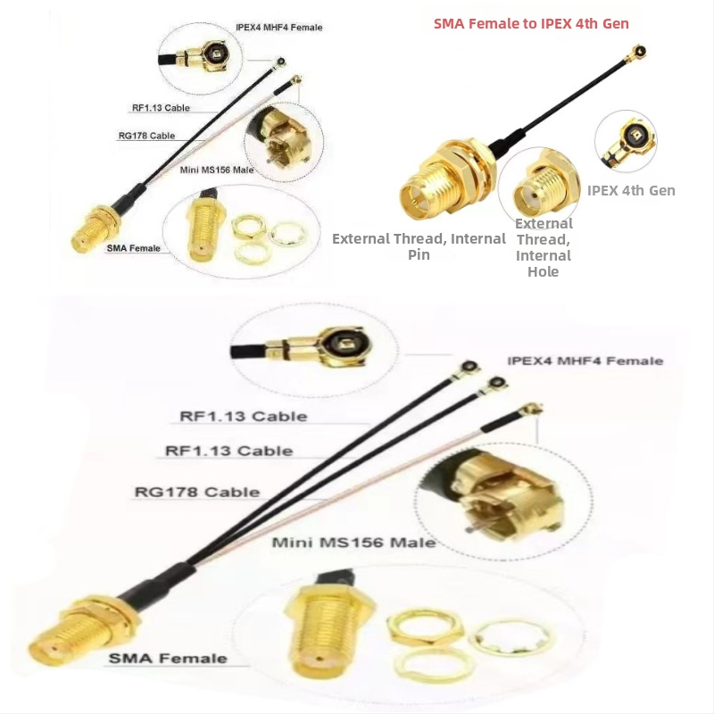 RF anténny adaptér kábel SMA na IPEX4, MS156, 50 Ω, SWR ≤1.5, zisk 28