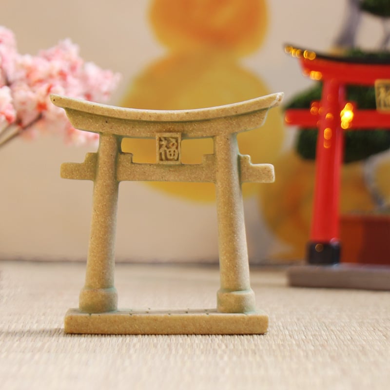 Ukras za akvarij: mini scena drevne arhitekture s torii vratima, japanski stil, bonsai stolni dekor, smola, brend Shiyinzhai