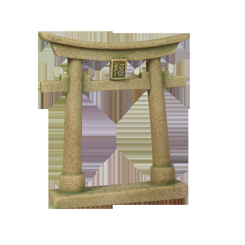 Ukras za akvarij: mini scena drevne arhitekture s torii vratima, japanski stil, bonsai stolni dekor, smola, brend Shiyinzhai