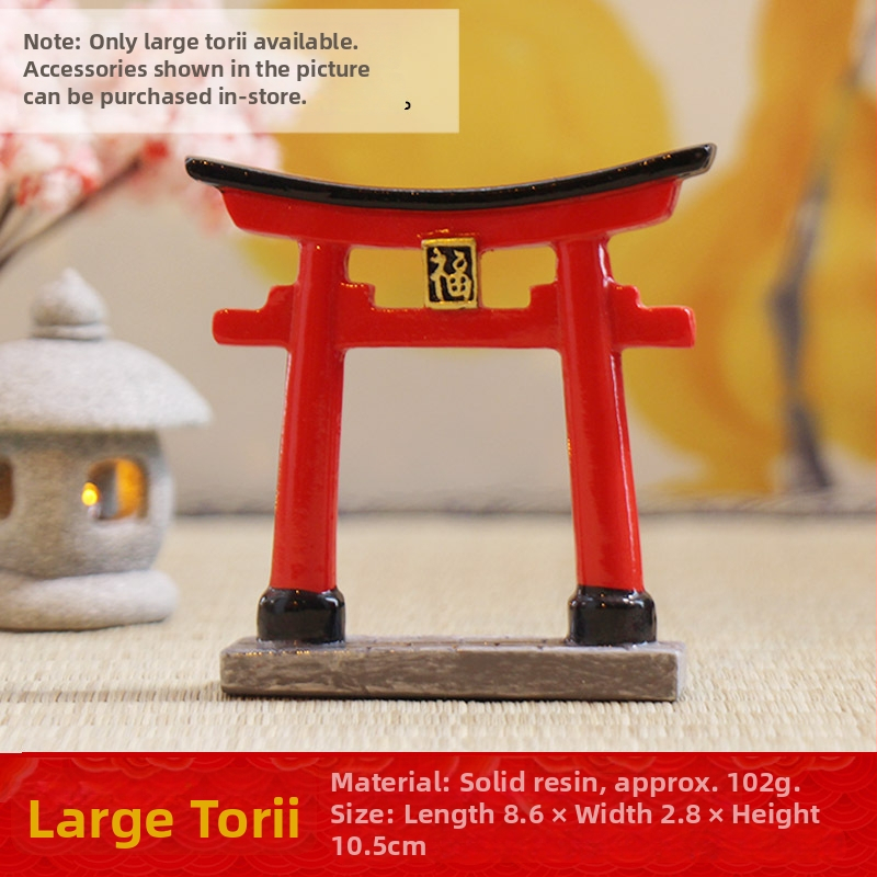 Ukras za akvarij: mini scena drevne arhitekture s torii vratima, japanski stil, bonsai stolni dekor, smola, brend Shiyinzhai