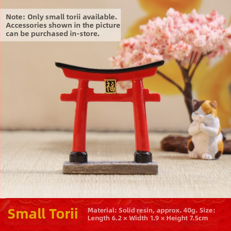 Ukras za akvarij: mini scena drevne arhitekture s torii vratima, japanski stil, bonsai stolni dekor, smola, brend Shiyinzhai