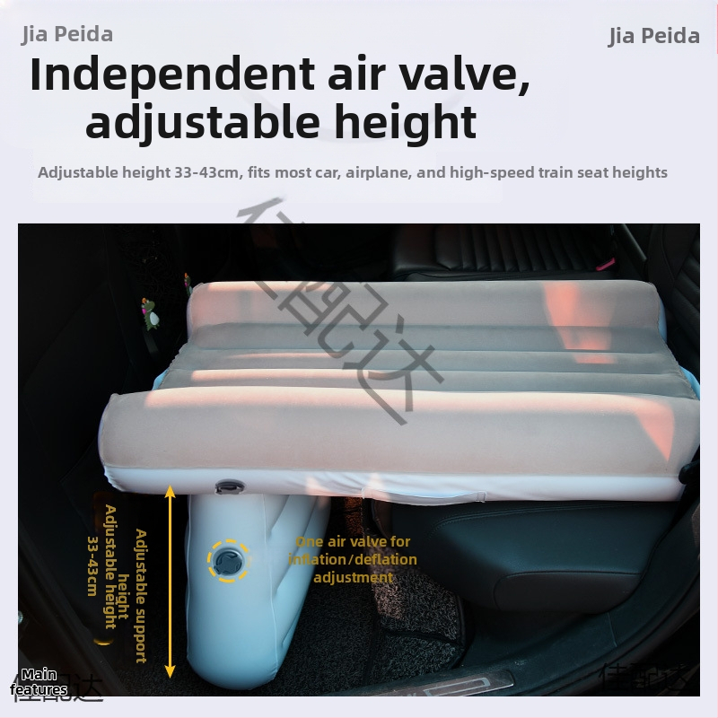 Ceļojumu bērnu gulta automašīnai ar automātisku uzpūšanu, izturīgs PVC, universāla saderība