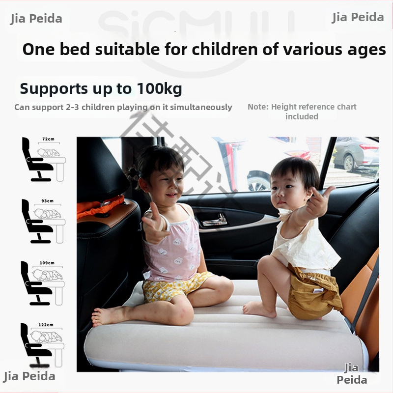 Ceļojumu bērnu gulta automašīnai ar automātisku uzpūšanu, izturīgs PVC, universāla saderība