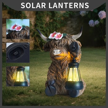 Ρητίνη Χάιλλαντ Κοου: Ηλιακή Λάμπα Κήπου-Γλυπτό, Εξωτερικός Φωτισμός, Παστοραλιστικό Στυλ, By Moonlight