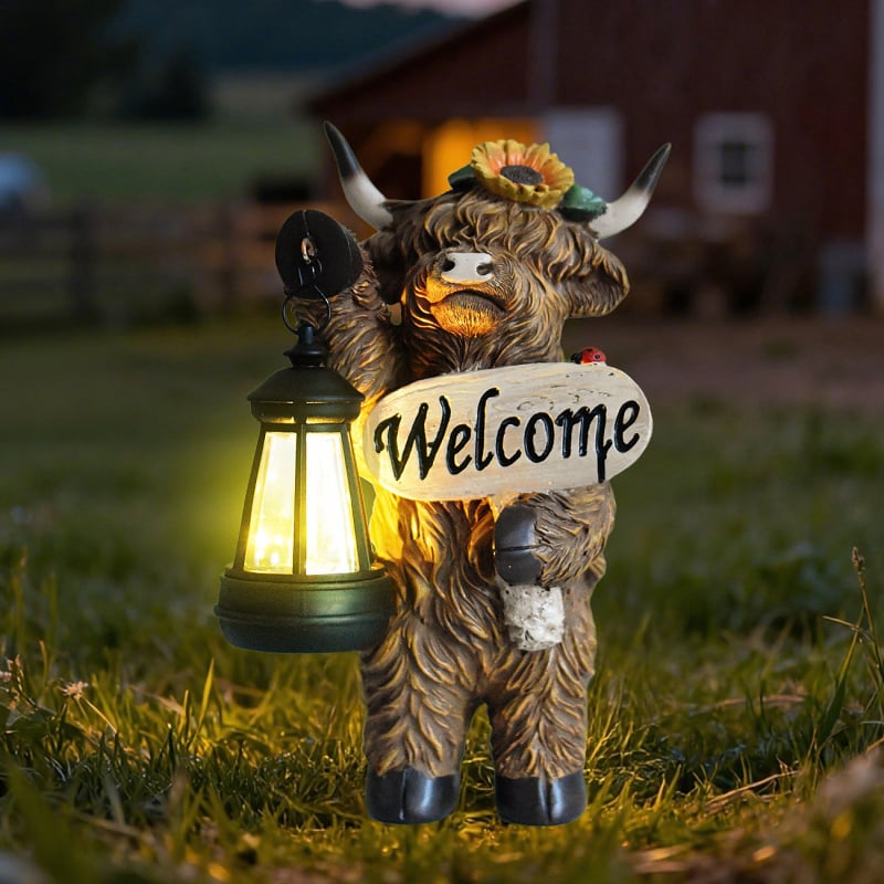 Ρητίνη Χάιλλαντ Κοου: Ηλιακή Λάμπα Κήπου-Γλυπτό, Εξωτερικός Φωτισμός, Παστοραλιστικό Στυλ, By Moonlight