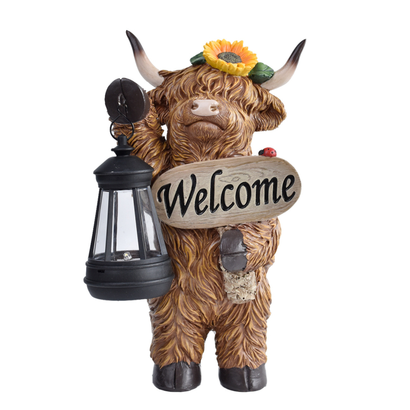 Ρητίνη Χάιλλαντ Κοου: Ηλιακή Λάμπα Κήπου-Γλυπτό, Εξωτερικός Φωτισμός, Παστοραλιστικό Στυλ, By Moonlight