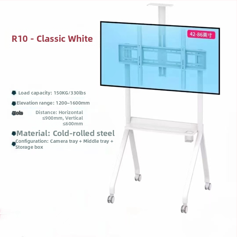 Jihui R-sērijas mobilais televizora statīvs (R10/R12) ar dzelzs stiprinājumu, slodzes jauda 15 kg un vairāk, pilnībā automātiska regulēšana