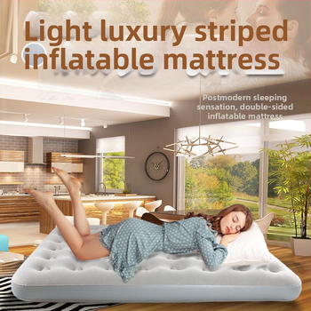 Pripučiamas lova lauko kempingui, savarankiškai pripučiamas, dviejų sluoksnių, sulankstomas, su išorine pompa