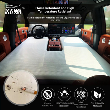 Automobilio priekinės eilės pripučiamas lova su integruotu dalijimosi dizainu vairuotojui ir keleiviui, PVC hamakos paviršius, apkrova 300 kg