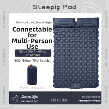 Ārējā divu personu ultra viegla piepūšamā guļvietas sega kempingam, ALD, 40D neilons TPU, 1,1 kg, kāju pūšana