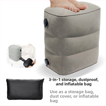 Pūšams ceļojumu kāju balsts, PVC flocking materiāls, lielā diametra dubultā ventile, 0,4 mm biezums, 0,4 kg svars