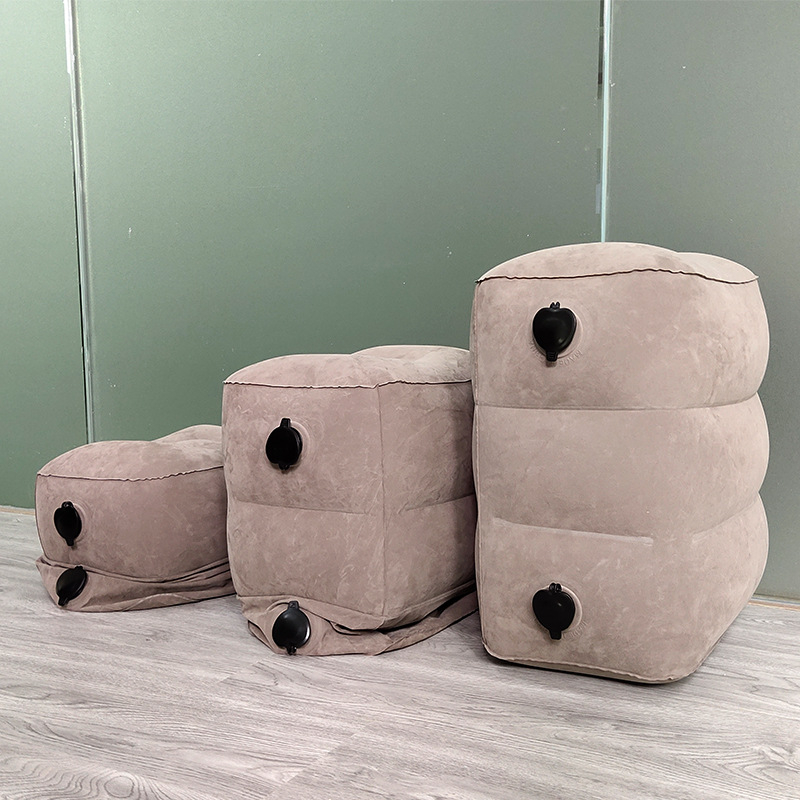 Pūšams ceļojumu kāju balsts, PVC flocking materiāls, lielā diametra dubultā ventile, 0,4 mm biezums, 0,4 kg svars