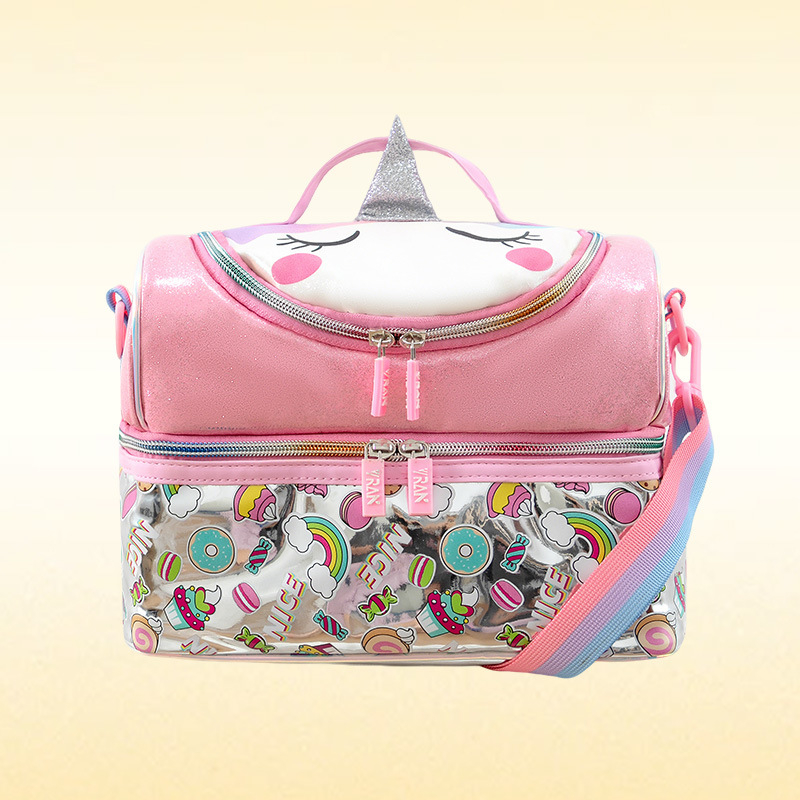 Animirana crossbody izolirana torba za ručak za osnovnoškolce – Oxford plat, podstava od poliestera, vodootporna i izolirana, unisex, jesen 2025