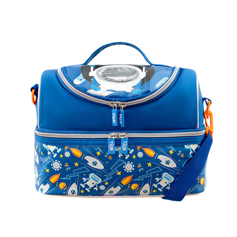 Animirana crossbody izolirana torba za ručak za osnovnoškolce – Oxford plat, podstava od poliestera, vodootporna i izolirana, unisex, jesen 2025