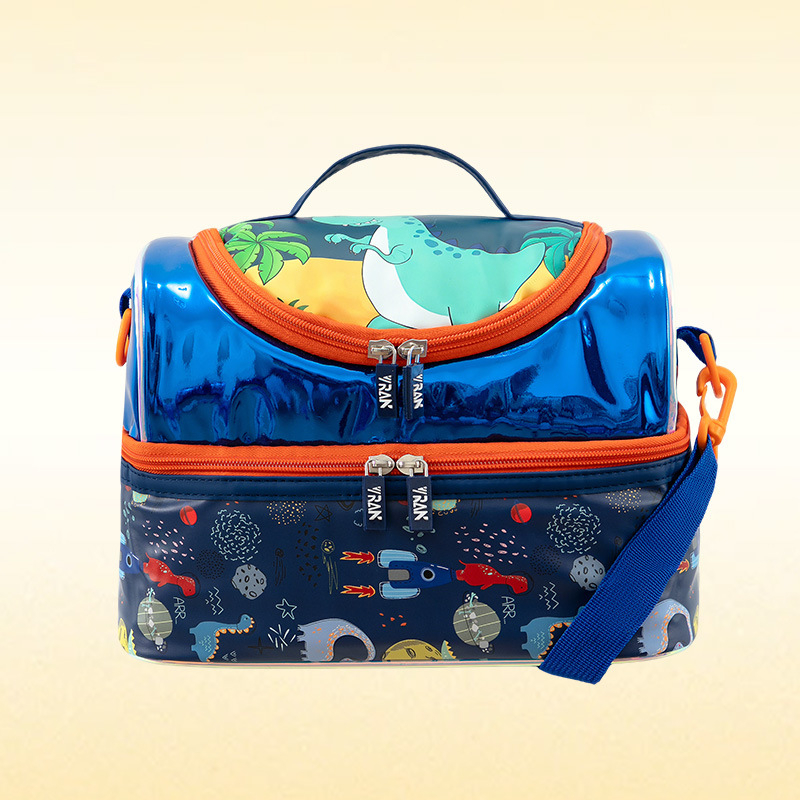 Animirana crossbody izolirana torba za ručak za osnovnoškolce – Oxford plat, podstava od poliestera, vodootporna i izolirana, unisex, jesen 2025