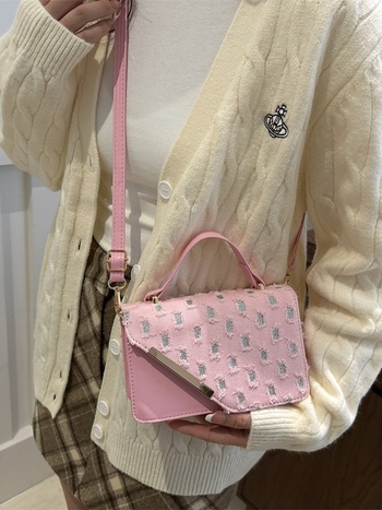 Crossbody mala kvadratna torbica s francuskim nišnim dizajnom i retro vibom, ulični stil (Materijal: poseban; Oblik: horizontalni kvadrat; Zatvaranje: poklopac; Unutarnji pretinci: pretinac sa zipom, džep za telefon)