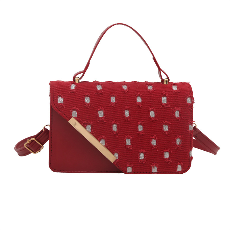 Crossbody mala kvadratna torbica s francuskim nišnim dizajnom i retro vibom, ulični stil (Materijal: poseban; Oblik: horizontalni kvadrat; Zatvaranje: poklopac; Unutarnji pretinci: pretinac sa zipom, džep za telefon)