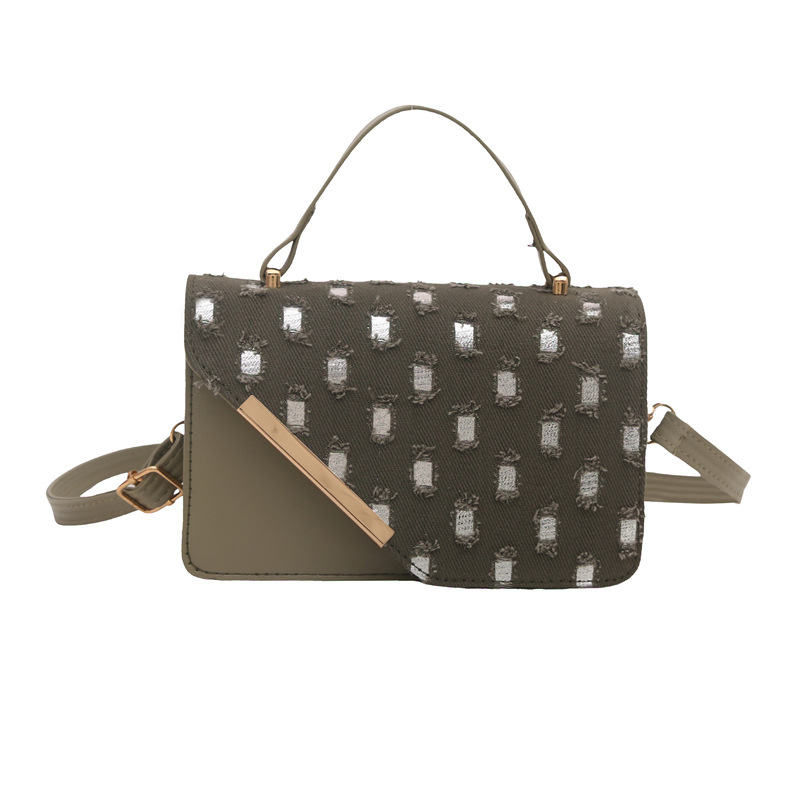 Crossbody mala kvadratna torbica s francuskim nišnim dizajnom i retro vibom, ulični stil (Materijal: poseban; Oblik: horizontalni kvadrat; Zatvaranje: poklopac; Unutarnji pretinci: pretinac sa zipom, džep za telefon)