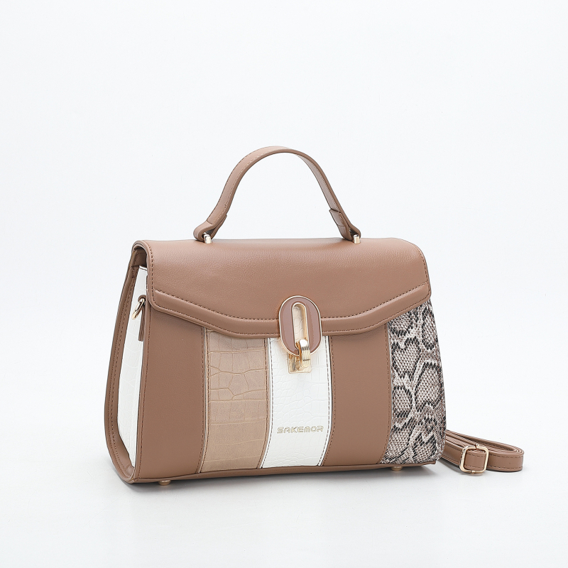 Geantă crossbody din PU • formă orizontal pătrată • închidere cu lacăt (interior: buzunare: buzunar ascuns cu fermoar, buzunar pentru telefon, buzunar pentru ID, buzunar laminat cu fermoar, buzunar pentru cameră • toamna 2025)