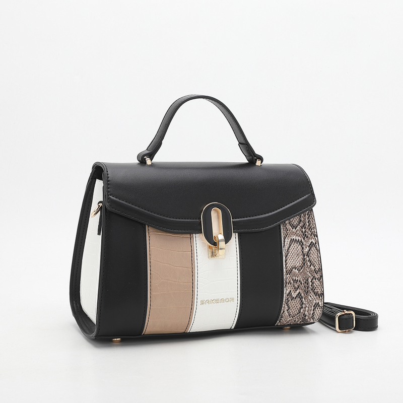 Geantă crossbody din PU • formă orizontal pătrată • închidere cu lacăt (interior: buzunare: buzunar ascuns cu fermoar, buzunar pentru telefon, buzunar pentru ID, buzunar laminat cu fermoar, buzunar pentru cameră • toamna 2025)