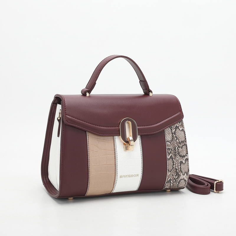 Geantă crossbody din PU • formă orizontal pătrată • închidere cu lacăt (interior: buzunare: buzunar ascuns cu fermoar, buzunar pentru telefon, buzunar pentru ID, buzunar laminat cu fermoar, buzunar pentru cameră • toamna 2025)