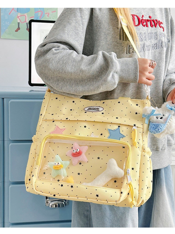 Neilona plecu soma skolēniem, viļņveidīgā punktu raksts, viegla, ar neilona oderi, piemērota pamatskolai