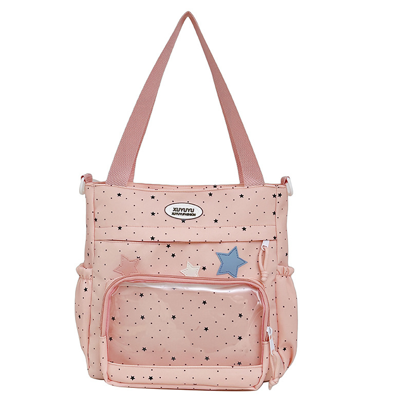 Neilona plecu soma skolēniem, viļņveidīgā punktu raksts, viegla, ar neilona oderi, piemērota pamatskolai