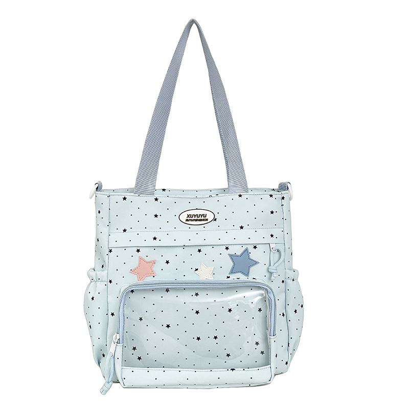 Neilona plecu soma skolēniem, viļņveidīgā punktu raksts, viegla, ar neilona oderi, piemērota pamatskolai