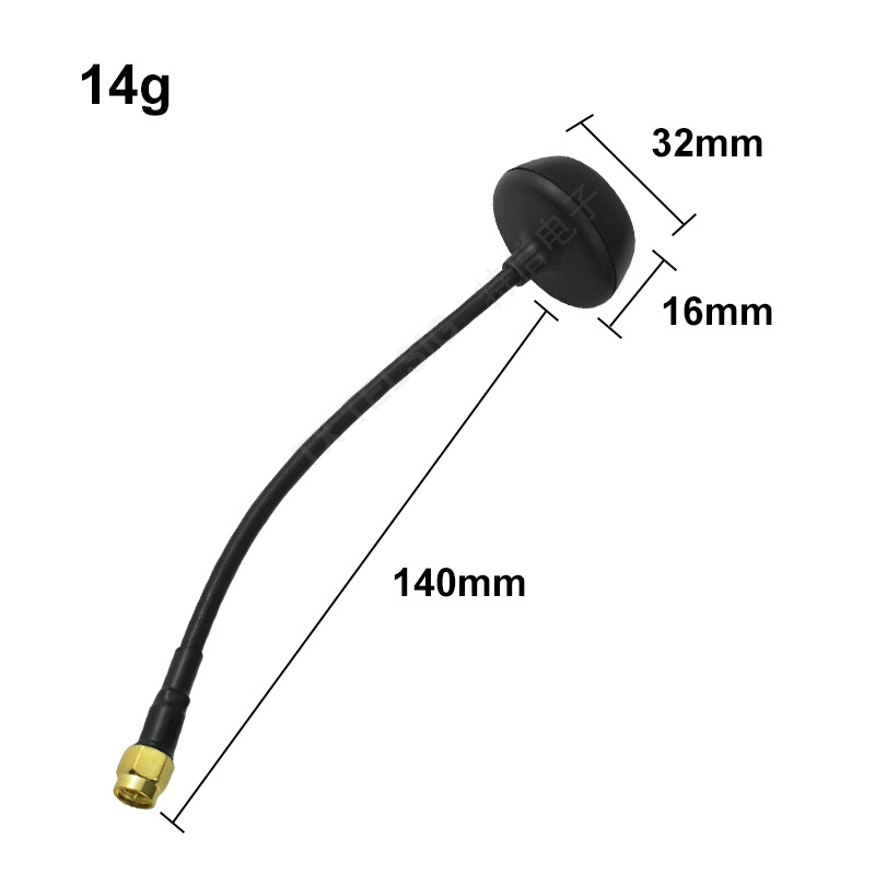 Antena FPV pentru dronă, 5.8 GHz, omnidirecțională, cu câștig înalt, conector cu pin interior la unghi