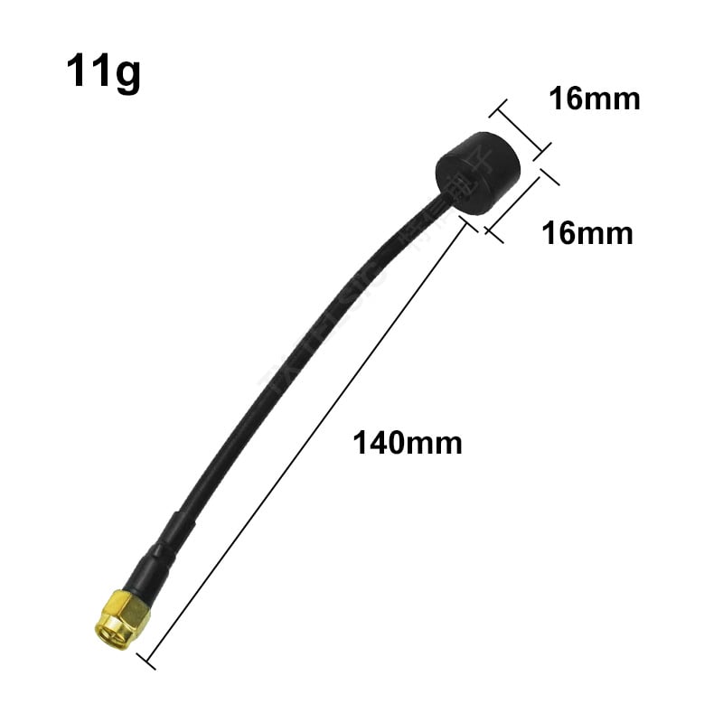 Antena FPV pentru dronă, 5.8 GHz, omnidirecțională, cu câștig înalt, conector cu pin interior la unghi