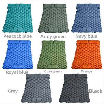 Dvigubas lauko pripučiamas čiužinys kempingui – kojų pompa, nailono TPU paviršius, maksimali apkrova 300 kg, svoris 1.52 kg