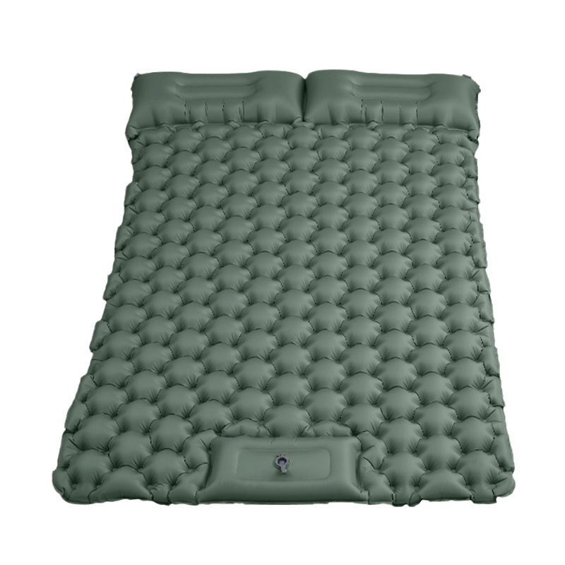 Dvigubas lauko pripučiamas čiužinys kempingui – kojų pompa, nailono TPU paviršius, maksimali apkrova 300 kg, svoris 1.52 kg