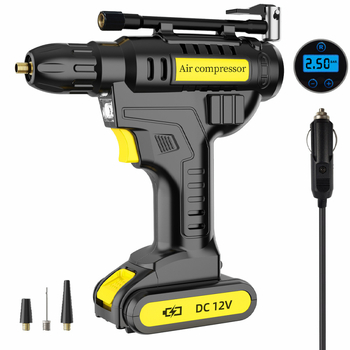 Bežični auto napuhivač guma s litijskom baterijom, 12V, 120W, 35 L/min, digitalni zaslon